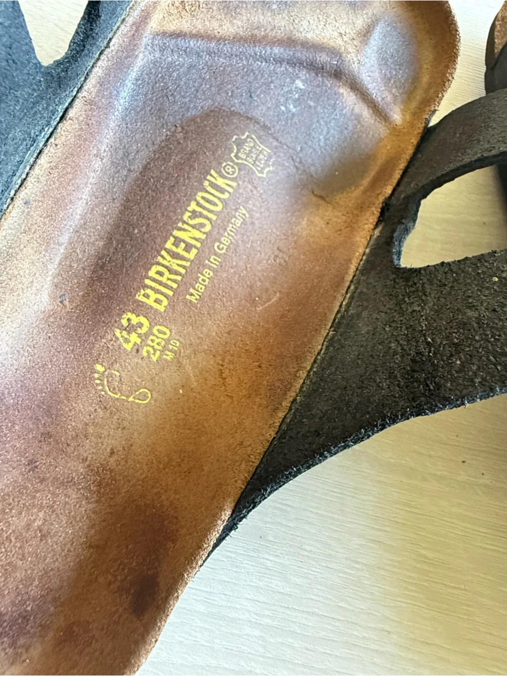 Birkenstock Arizona Black Leather Double Strap Sandals EU 43 US Men’s 10/10.5